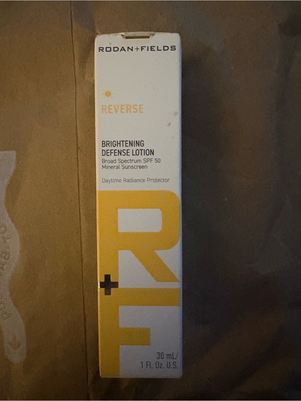 Rodan + Fields Brightening Defense Lotion Box - White & Yellow